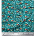 thumbnail image 1 of Soimoi Cotton Poplin Fabric Building,Leaves & Bird Artistic Print Fabric by The Yard 42 Inch Wide, 1 of 1