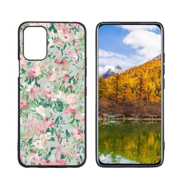 Compatible with LG Q52 Phone Case, Floral 117 Case Men Women, Flexible Silicone Shockproof Case for LG Q52