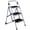 Black & White, variant on Step Ladder with Handrails, Folding 3-Step Aluminum Ladder with Non-Slip Rubber Feet and Anti-Slip Pedal, Modern Home Use Portable Step Stool Ladder for Adults, 330lb Capacity, Orange&Silver, J2628