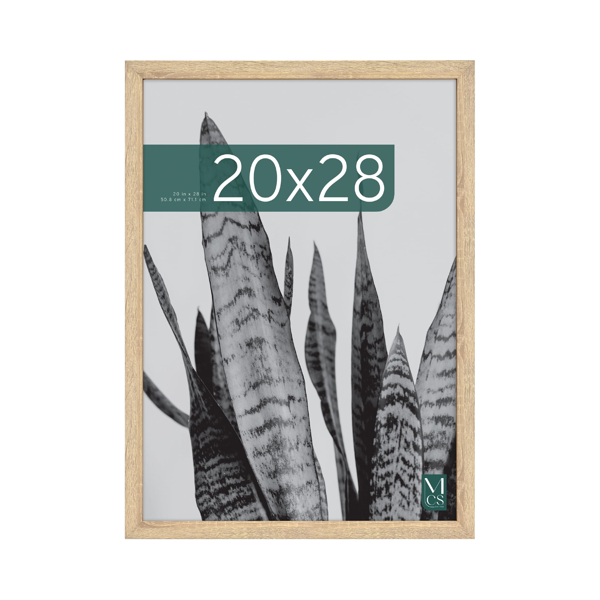 MCS Studio Gallery 20x28 Poster Frame Natural Woodgrain Engineered Wood Vertical & Horizontal Wall Hanging Large Picture Frame for Photos Posters & Art Prints (1-Pack)