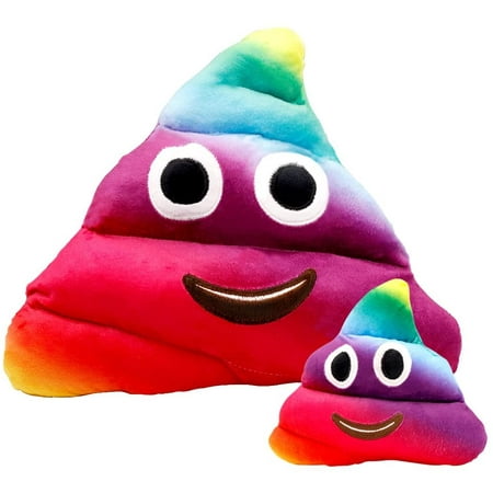 Rainbow Poop Emoji Pillow | Large Plush Poop Pillow 2 Piece Set ...