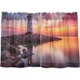 thumbnail image 2 of Sunset Lighthouse Kitchen Curtains 36 Inch Length Blackout Thermal Insulating Tier Curtains with Rod Pockets Short Curtains Home Decor for Living Room/Bedroom, 2 of 6
