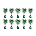 thumbnail image 3 of 10x de amor, colgante de corazón de diamantes de imitación, decoración de ropa para hacer joyas, de bricolaje, pulsera para manualidades,, 3 of 7