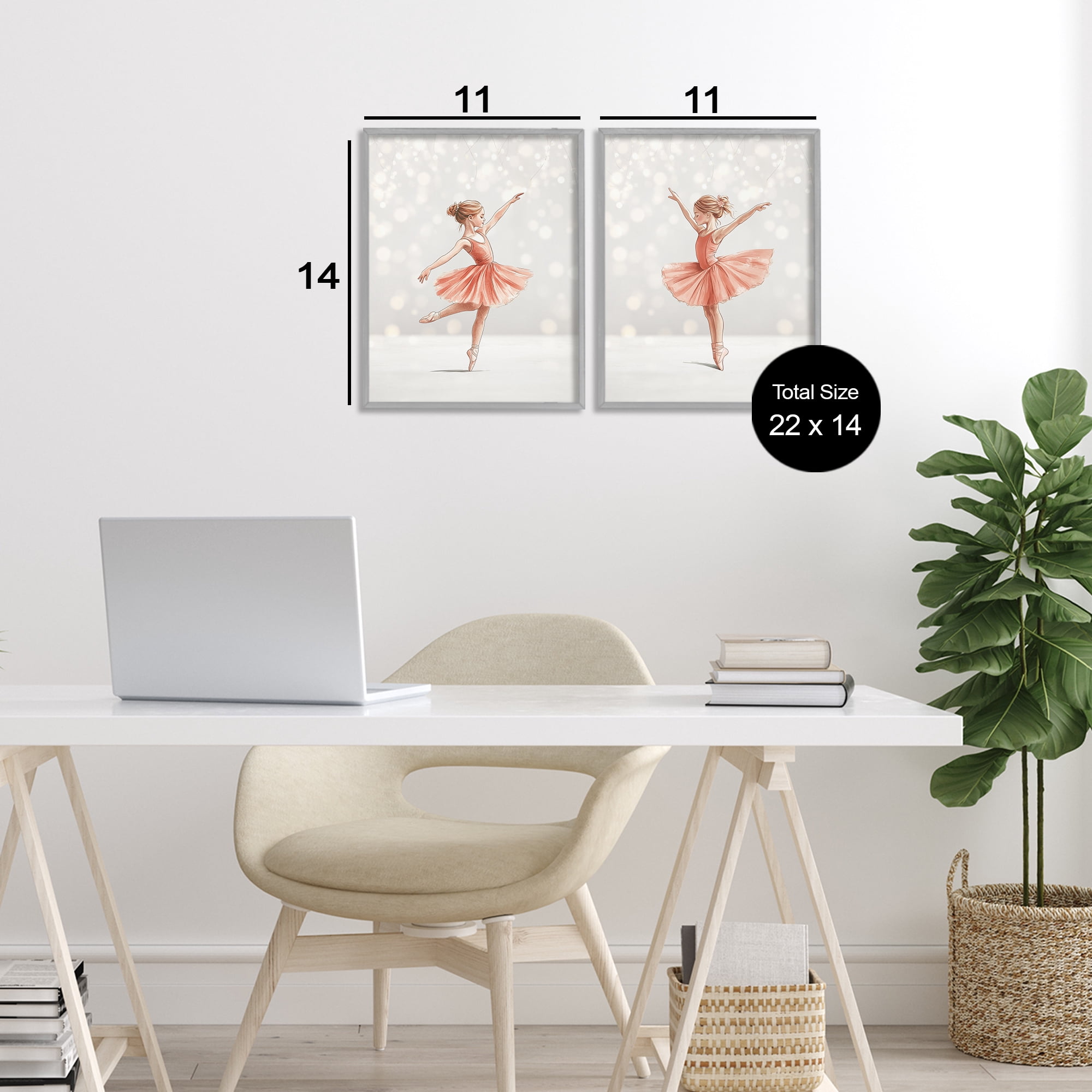 Stupell Industries Dancers In The Light 2 Piece Gray Framed Giclee Art Set, design by Christine Simpson Art