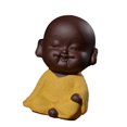 thumbnail image 4 of Estatuas de Buda monje pequeño para mascotas de té, bandejas de té y adornos para casas de té. Amarillo, 4 of 9