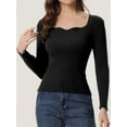 thumbnail image 2 of Suéter con cuello En Forma de Corazón Allegra K para Mujer Negro XS, 2 of 6