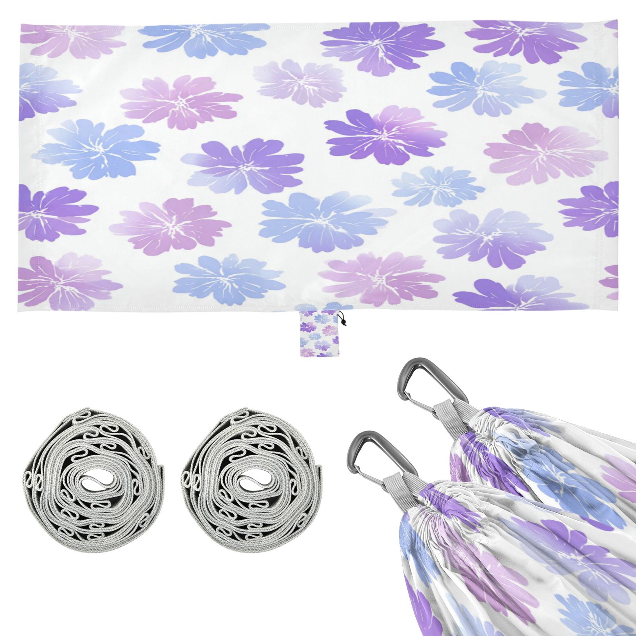 Hanging Hammock Portable Travel Camping For Outdooor Beach Camping Hiking Lavender-colored Flowers