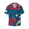 thumbnail image 2 of Lsque Astronaut Runs Forward print Men's Cuban Collar Short Sleeve Shirt Summer Beachwear Casual Button Down Fashionable Vacation Leisure Shirt-4X-Large, 2 of 7
