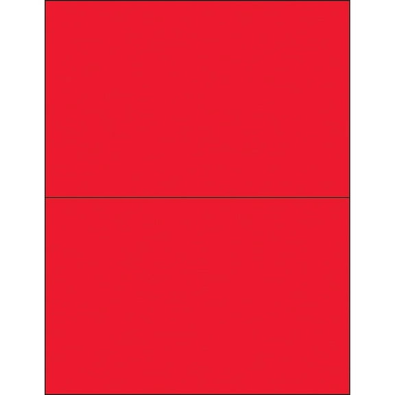 Tape Logic Rectangle Laser Labels 8 1/2" x 5 1/2" Fluorescent Red 200/Case (LL184RD)