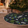 thumbnail image 4 of Salouo Space Rockets Christmas Tree Skirt 36" Farmhouse Christmas Decorations Snowman Xmas Tree Skirt Tree Mat for Holiday Party Decor, 4 of 8