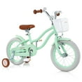 thumbnail image 1 of Prorider 14" Kid's Bike with Removable Training Wheels & Basket for 3-5 Years Old Green, 1 of 10