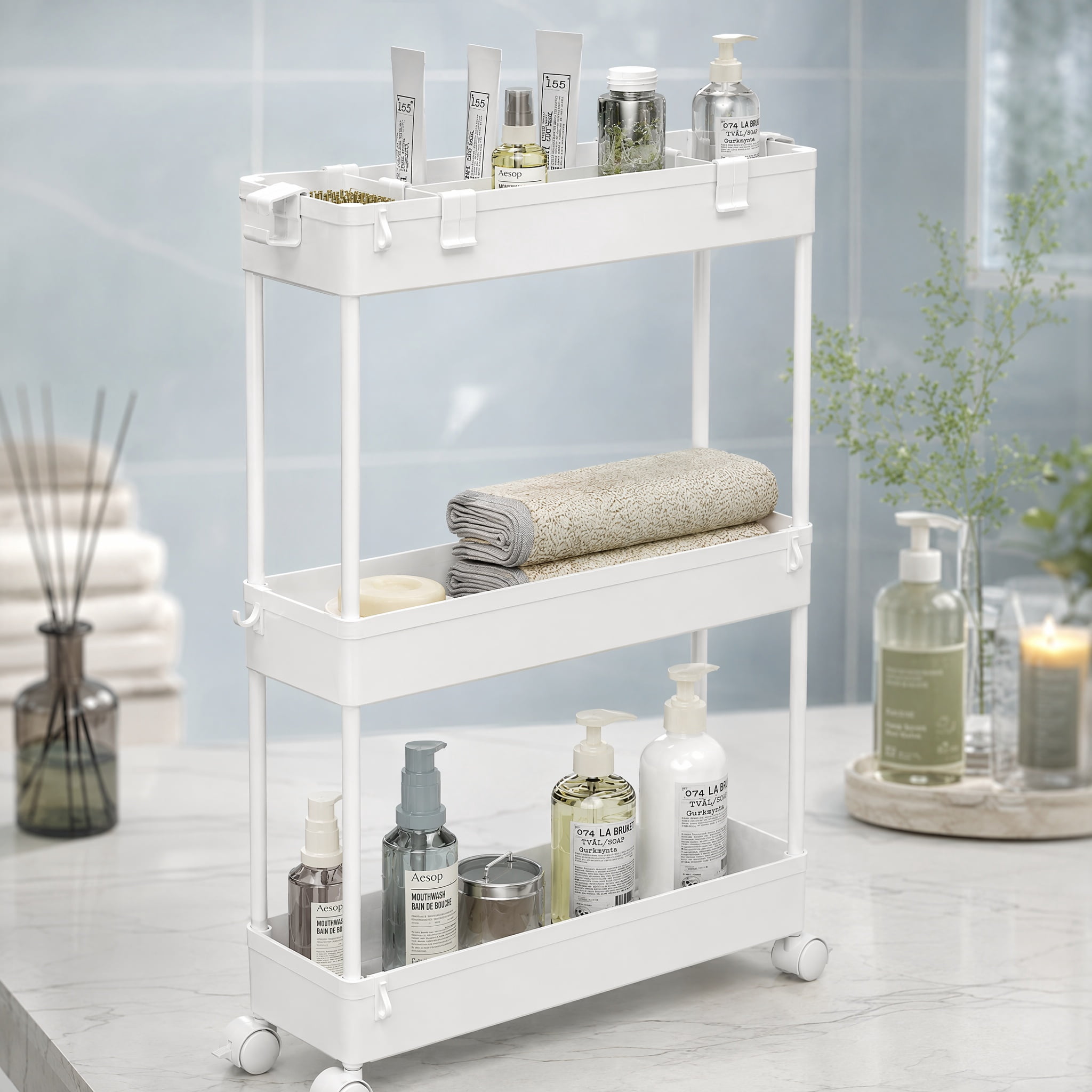 Jela USA 47944 Solid Wood Roll Cart Cubby - Walmart.com