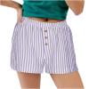 thumbnail image 3 of Teissuly Women's Summer Striped Plaid Button-up High-waisted Casual Shorts Casual Wide-leg Shorts, 3 of 3