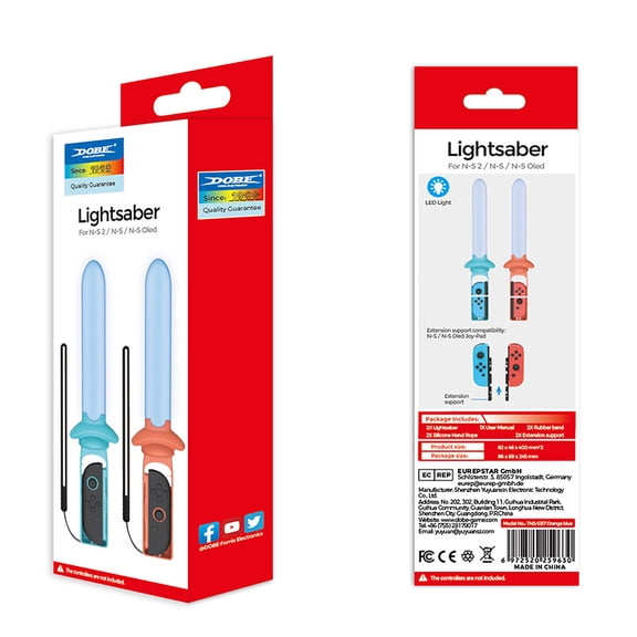 DOBE Nintendo Switch 2 Joy-Con Motion Lightsaber- Official-Grade Accessory for Switch 2 Sports & The Legend of Zelda: Skyward Sword, Light-Up Handle for NS2 Left/Right Controllers, Anti-Slip Grip