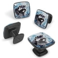 thumbnail image 2 of 4 Pcs Cabinet Handle Drawer Pulls Raccoon Knobs with Screws Square Furniture Office Cabinet Knob Decoration, 2 of 7