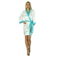 thumbnail image 2 of Bimba Women Short Classic Satin Robe Getting Ready Bride Bridesmaid Robes Kimono Sleeve Coverup, 2 of 7