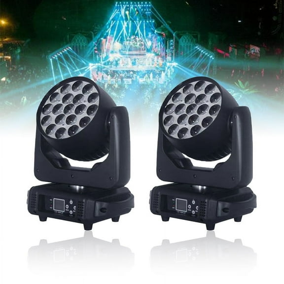 19x15W LED Wash Zoom Beam Moving Head Light RGBW DMX 512 for Professional Stage Disco Party Bar KTV Bar Stage Effect Lighting