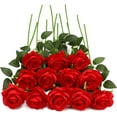 thumbnail image 6 of ZOELNIC Red Fake Roses Artificial Flowers - 16 Pcs Fake Artificial Roses Silk Flowers with Stems for Home Wedding Hotel Office Centerpiece Decor, 6 of 6