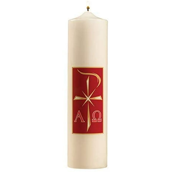 "Alpha Omega Christ Candle Size: 3"" Dia x 12"" H"