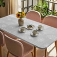 thumbnail image 3 of Grey Dandelion Table Cloths for 5 Foot Rectangle Tables, Spring Modern Minimalist Country Flower Patio Waterproof Elastic Fitted Tablecloths, Washable Rectangular Table Cover for Camping, 3 of 8