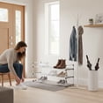 thumbnail image 2 of Home-Complete 3-Tier Shoe Rack Organizer, Shelf Holds 15 Pairs Sneakers, Heels, Boots (White), 2 of 7