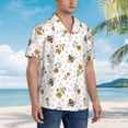 thumbnail image 2 of Lsque Bees And Flowers pattern Hawaiian Shirt for Men, Unisex Summer Beach Casual Short Sleeve Button Down Shirts-3X-Large, 2 of 9