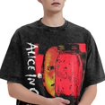 thumbnail image 3 of Alice In Music Chains T-Shirt Graphique Vintage en Coton Col Rond Rétro Décontracté, 3 of 6