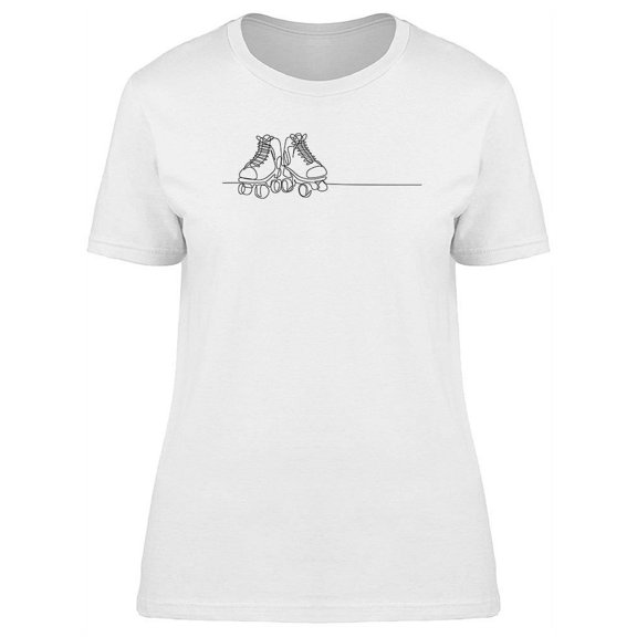Single Line Pair Of Skates T-Shirt Women -Image by Shutterstock, Female 3X-Large