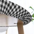 thumbnail image 6 of Round Fitted Tablecloth 52 Inch, Black White Plaid Round Fitted Tablecolth Fitted Table Cloth Washable Table Cloths Table Topper for Dining, Parties, Camping, 6 of 8
