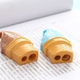 thumbnail image 2 of Methold Sacapuntas de lápiz de helado de dibujos animados lindo sacapuntas de lápiz mecánico Manual doble agujero plástico color caramelo para niños Suministros de escritura y corrección, 2 of 6