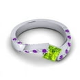thumbnail image 3 of 1.20 Carat Natural Diamond Peridot & Amethyst Gemstone Beautiful Bridal Ring for Ladies Solid 14K White Gold Size 10.5 by Diamond-Capitals, 3 of 8
