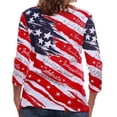 thumbnail image 3 of Women's Celebrate America 3/4 Patriotic American Flag 3/4 Sleeve Top 4th of July, 3 of 3