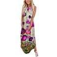 thumbnail image 2 of Mini Robe Femme Décontractée Ample Été Imprimée Longue Robe de Plage Col en V Sans Manches Robes d'Été pour Femmes en Solde, 2 of 6