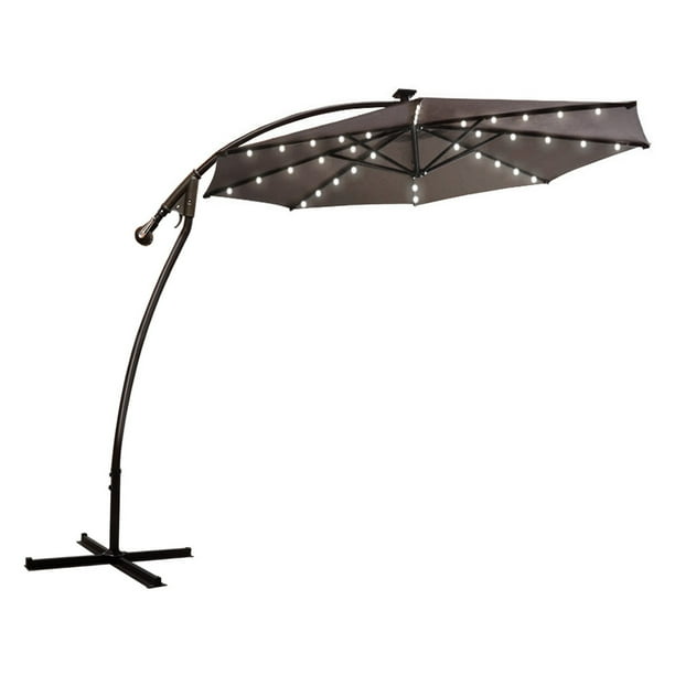 Sunrise Umbrella 9 ft. Cantilever Offset Solar 40 LED Lighted Aluminum