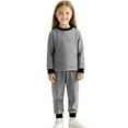 thumbnail image 2 of ATOGUTA Sets For Girls Long Sleeves and Pants 2 Pieces Fall And Winter Pjs Set Kid Sleepwear Size 0-12, Black, 2 of 6