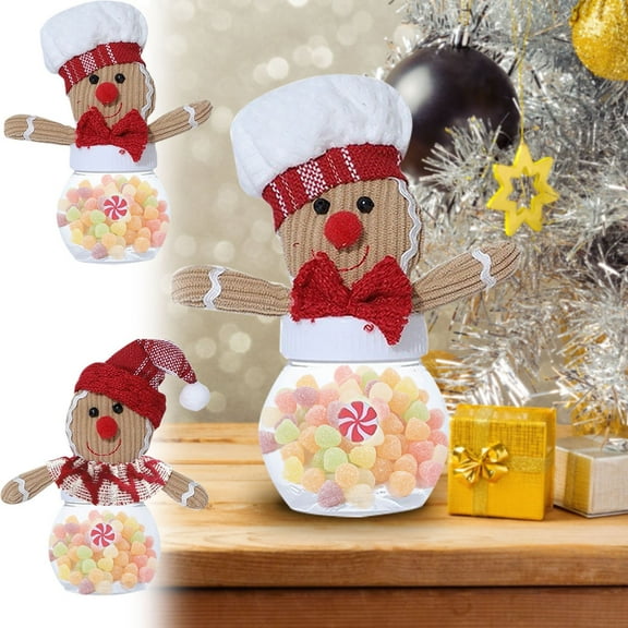 Kcavykas Christmas Decor Christmas Gingerbread Man Candy Jar Mini Size Candy Jar Children's Gift Candy Jar Get It Today Holiday
