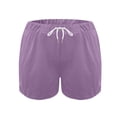 thumbnail image 5 of Caywon Women Fashion Shorts Solid Color Choice Elastic Waistband Drawstring Tie Adjustable Fit Casual Everyday Wear Comfortable Material Loose Summer Apparel, 5 of 8