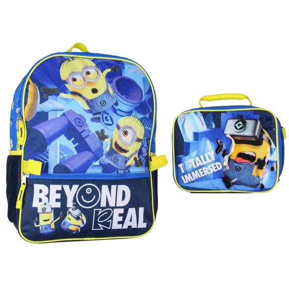 Despicable Me Minions School Travel Backpack And Lunch Box For Kids 2-Piece Set