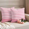 thumbnail image 2 of Pink Anchor Outdoor Waterproof Pillow Covers, Modern Nautical White Geometric Stripes Decorative Square Throw Pillowcase Sofa Cushion Sham for Patio/Couch/Chair, 20"x20" 2 Pack, 2 of 8