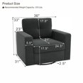 thumbnail image 5 of Swivel Accent Chair, 360-Degree Single Sofa Chair with Point-Tufted Backrest & Square Arms, Mid-Century Modern for Living Room Bedroom, Dark Gray, 5 of 13