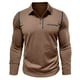 thumbnail image 4 of Blusa y camisa de manga larga con cuello vuelto para hombre, estilo casual, lisa, de manga larga, con cuello vuelto y botones, estilo jersey, para hombre, de poliéster, algodón y poliéster., 4 of 8