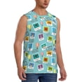 thumbnail image 2 of Bixox Men's World Travel1 Printed Shirt Sleeveless Fitness Tank Top-Small, 2 of 7
