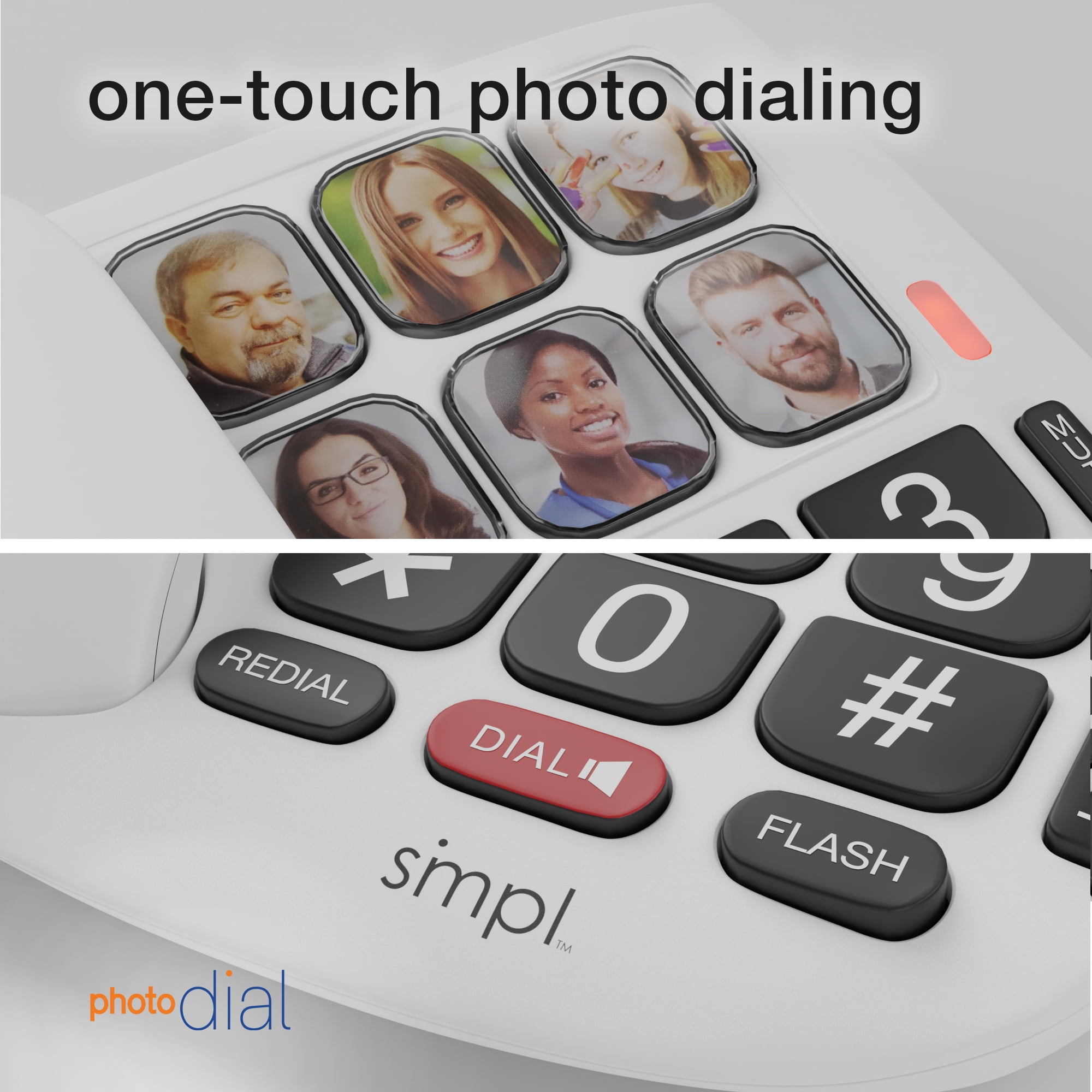 SMPL Hands-Free Dial Photo Memory Big Button Phone for Seniors - One-Touch Dialing, Large Buttons, Hearing Impaired Phones for Elderly, Alzheimer's, Dementia.