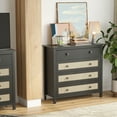 thumbnail image 3 of Dtwnek Sideboard Buffet Cabinet with 4 Drawers, Modern Wooden Console Cabinet for Kitchen, Living Room, Hallway, Black, 3 of 8