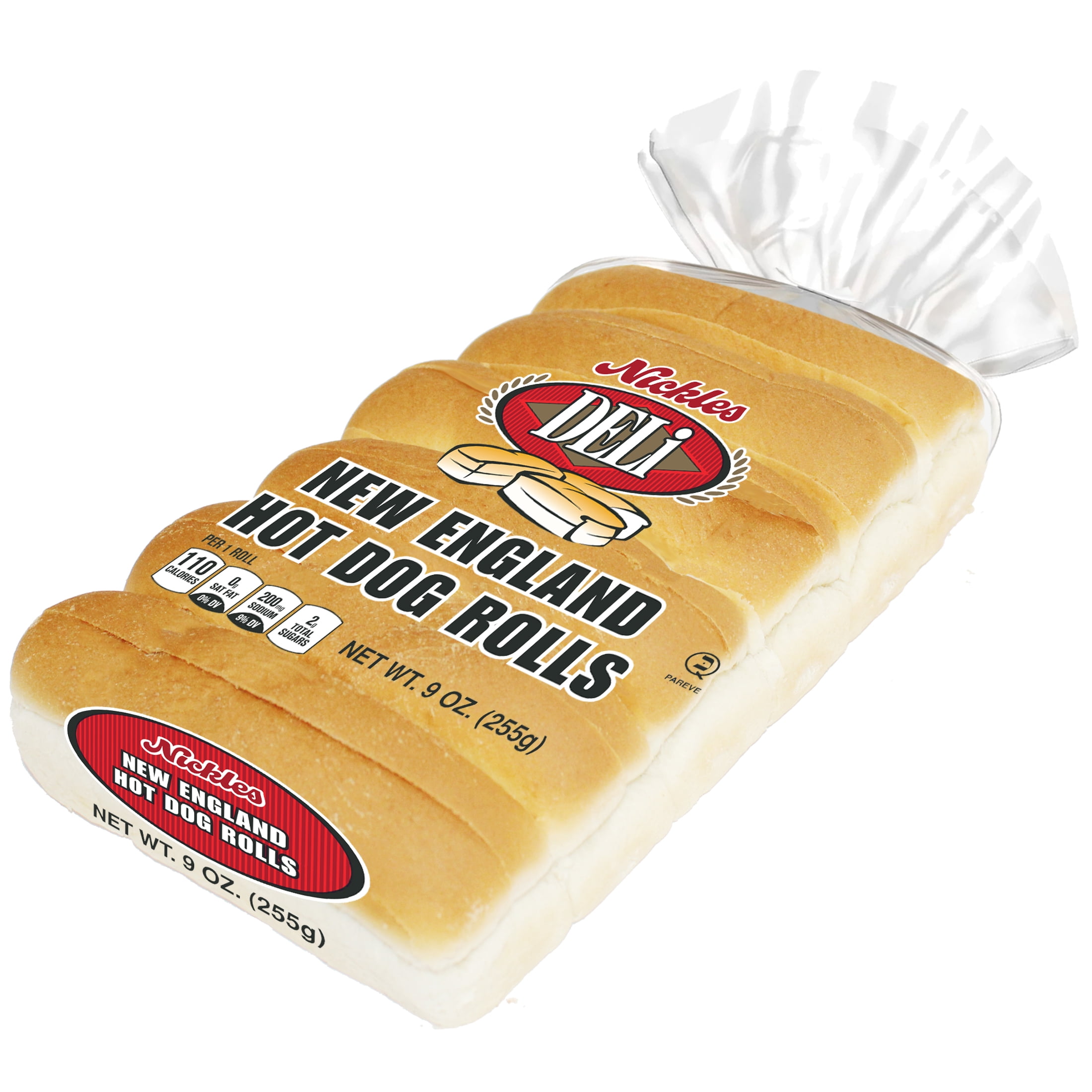 Nickles Bakery Deli Style New England Hot Dog Rolls, 6-Inch, 6 Count, 9-Ounce.