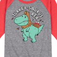 thumbnail image 3 of Instant Message - Turkeysaurus Rex - Toddler & Youth Raglan Graphic T-Shirt, 3 of 7