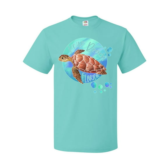 Inktastic Vero Beach, Florida Swimming Sea Turtle with Bubbles T-Shirt