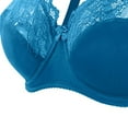 thumbnail image 3 of Bigersell Yoga Sports Bra Womens Solid Lace Lingerie Bras Underwear Bralette Bras Comfortable Bra Tall Size Females Bra, Style 9060, Blue 44C, 3 of 4