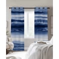 thumbnail image 4 of Navy Blue Ombre Blackout Curtains for Bedroom Living Room Darkening Curtains 63 Inches Long Modern Abstract Art Farmhouse Window Curtain 2 Panels Set Insulated Window Treatment Grommet Drapes 42"x63", 4 of 9