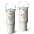 thumbnail image 2 of 1pc Nurse 30oz Tumbler with Straw & Handle - Insulated Stainless Steel Cup | Holiday Gift for Man Women (Christmas, Valentine's, Birthday), 2 of 7